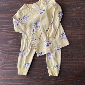 Girls Hanna Andersson Pajamas Yellow bunnies